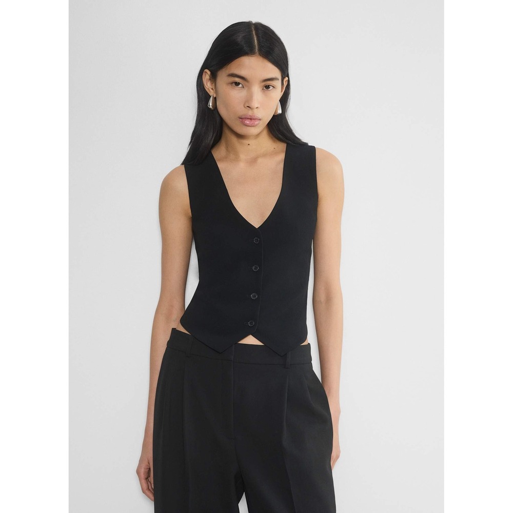 Aritzia Babaton Deniro Vest Mirror Crepe Classic Preppy Womens 14 Suit Vest
